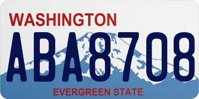 WA license plate ABA8708