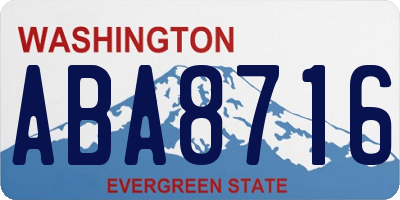 WA license plate ABA8716
