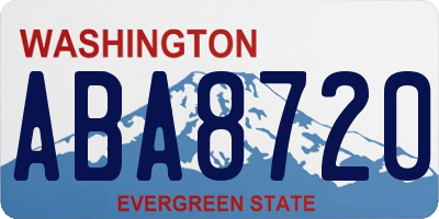 WA license plate ABA8720