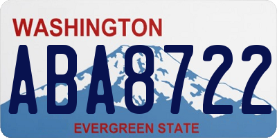 WA license plate ABA8722