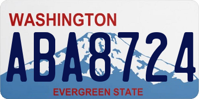 WA license plate ABA8724