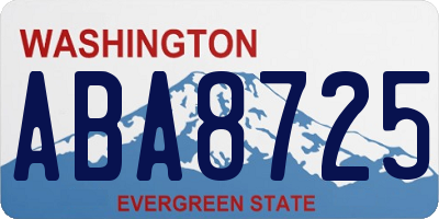 WA license plate ABA8725