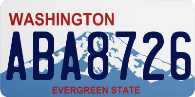 WA license plate ABA8726