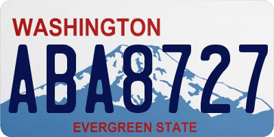 WA license plate ABA8727