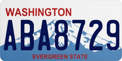 WA license plate ABA8729