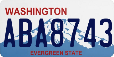 WA license plate ABA8743