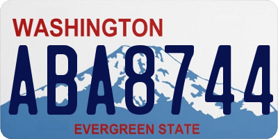 WA license plate ABA8744