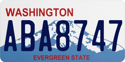 WA license plate ABA8747