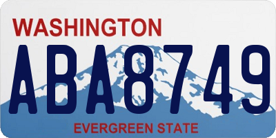 WA license plate ABA8749