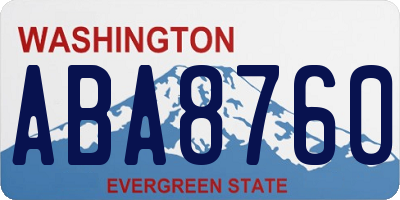 WA license plate ABA8760