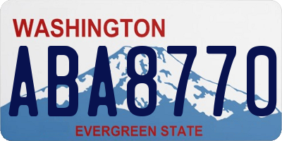 WA license plate ABA8770