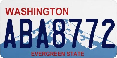 WA license plate ABA8772