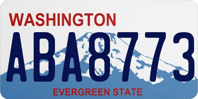 WA license plate ABA8773