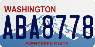WA license plate ABA8778