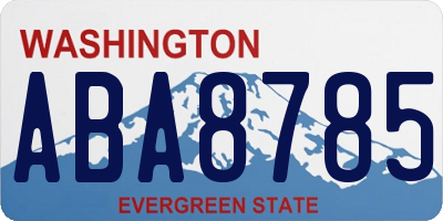WA license plate ABA8785
