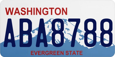 WA license plate ABA8788