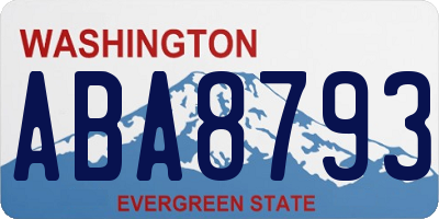 WA license plate ABA8793