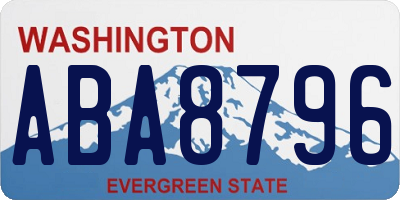 WA license plate ABA8796