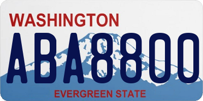 WA license plate ABA8800