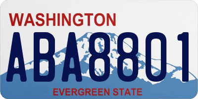 WA license plate ABA8801