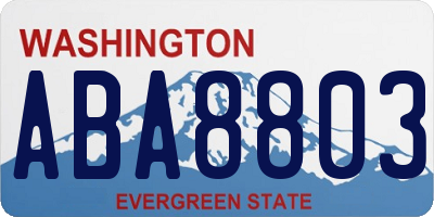 WA license plate ABA8803