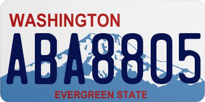 WA license plate ABA8805