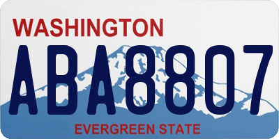 WA license plate ABA8807
