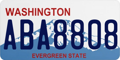 WA license plate ABA8808