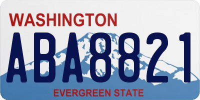WA license plate ABA8821