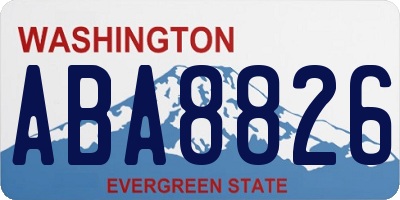 WA license plate ABA8826