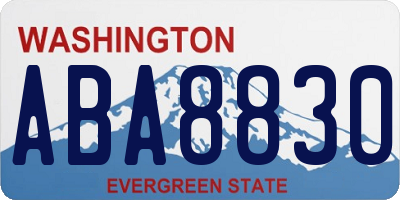 WA license plate ABA8830