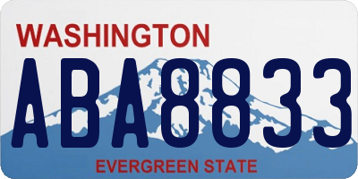 WA license plate ABA8833