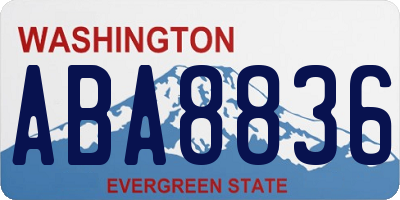 WA license plate ABA8836