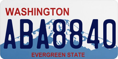 WA license plate ABA8840