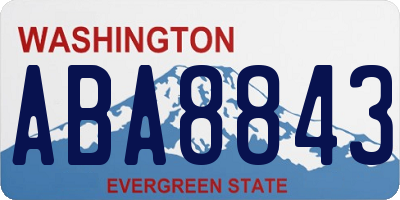 WA license plate ABA8843