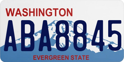 WA license plate ABA8845