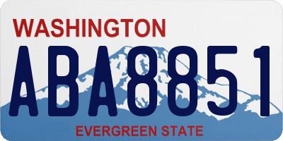 WA license plate ABA8851