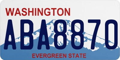 WA license plate ABA8870