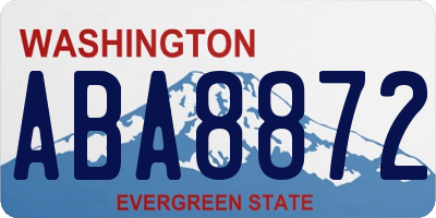 WA license plate ABA8872