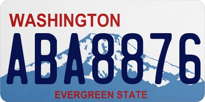 WA license plate ABA8876
