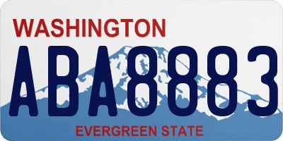 WA license plate ABA8883