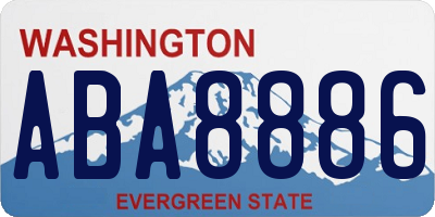 WA license plate ABA8886
