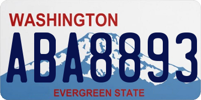 WA license plate ABA8893