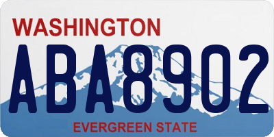 WA license plate ABA8902