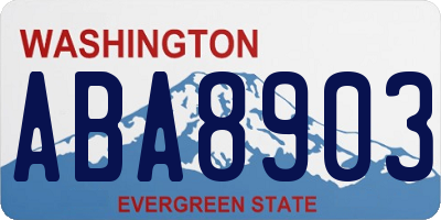 WA license plate ABA8903