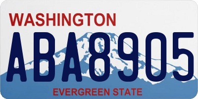 WA license plate ABA8905
