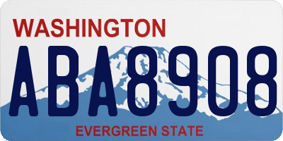 WA license plate ABA8908