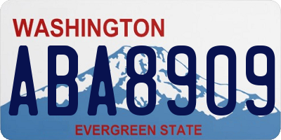 WA license plate ABA8909