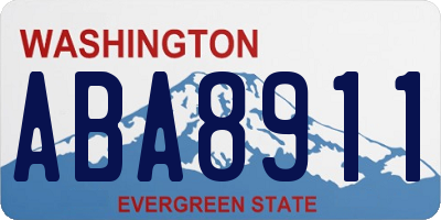 WA license plate ABA8911