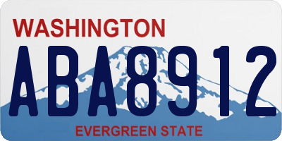 WA license plate ABA8912